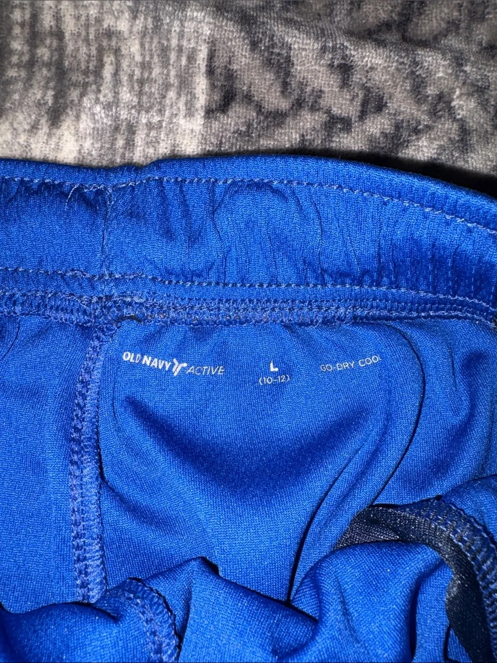 Old Navy Royal Blue Athletic Shorts with Black Panels and Aqua Trim